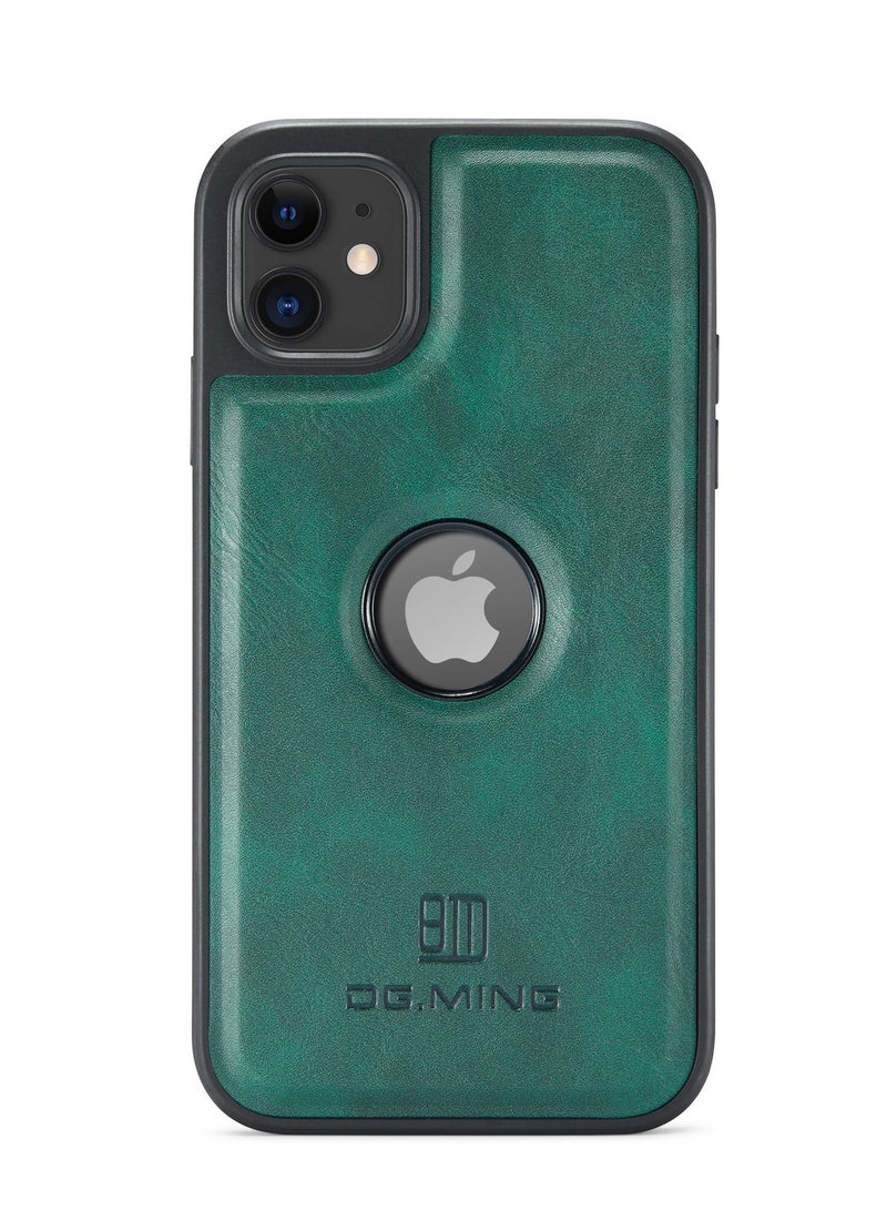 DGMING Case Cover Premium Leather Back with Logo CutOut Shockproof Compatible with  Iphone 11 (Green)  - Image 2