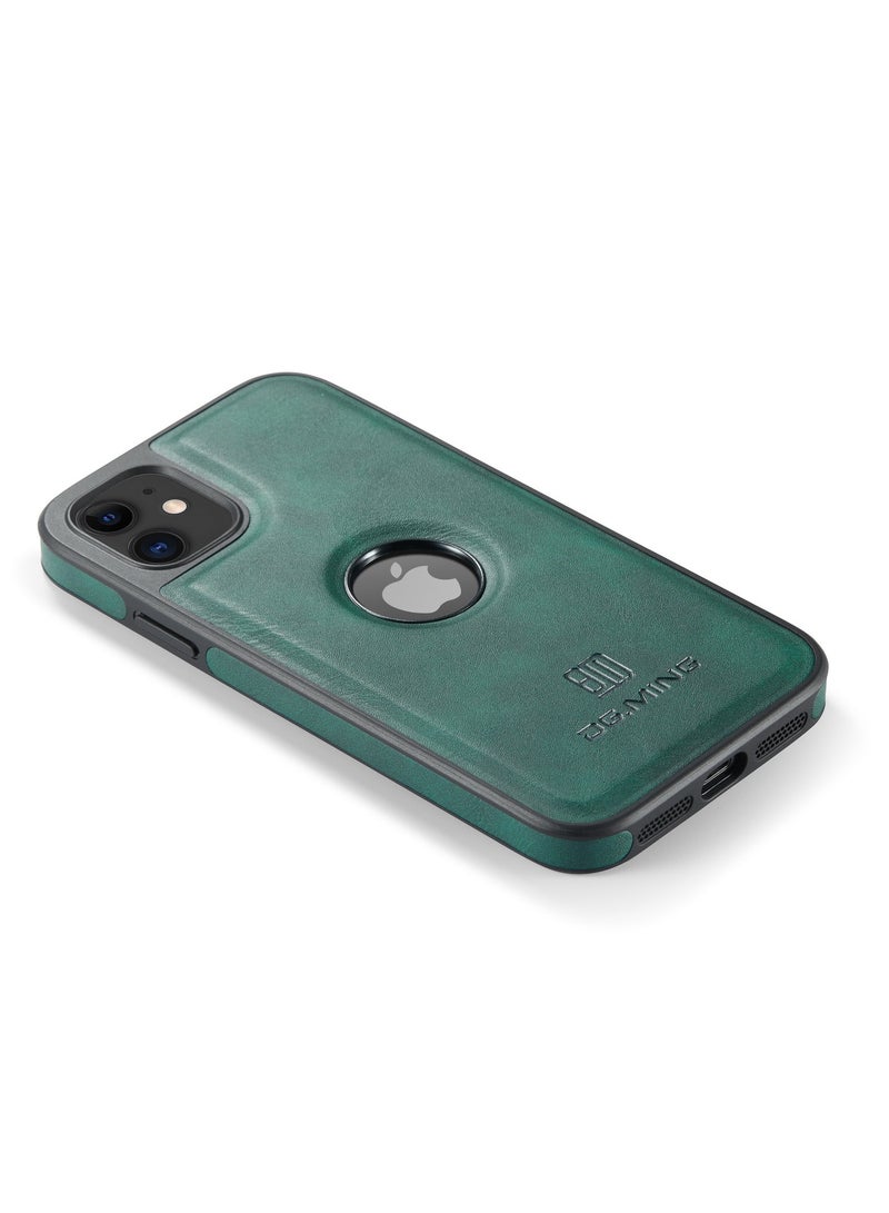 DGMING Case Cover Premium Leather Back with Logo CutOut Shockproof Compatible with  Iphone 11 (Green)  - Image 3