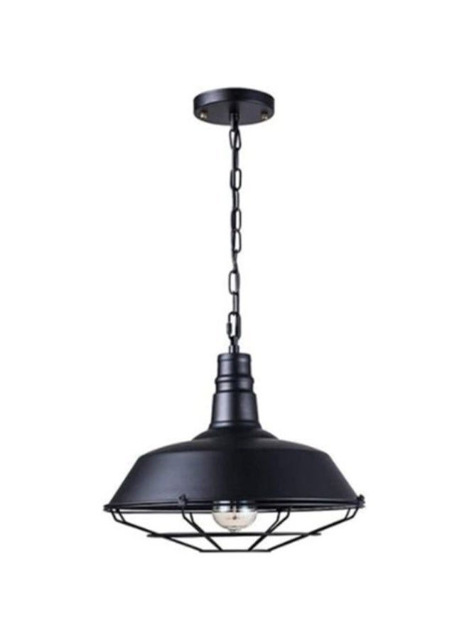 Industrial Dome Pendant Light Metal Black 1 Bulb