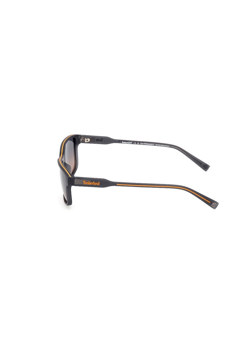 TIMBERLAND FULL RIM MALE RECTANGULAR GREY INJECTED SUNGLASSES - Image 2