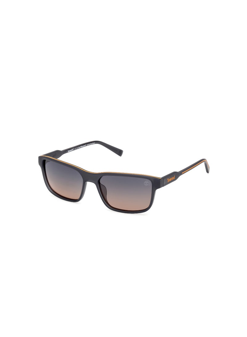 TIMBERLAND FULL RIM MALE RECTANGULAR GREY INJECTED SUNGLASSES - Image 1