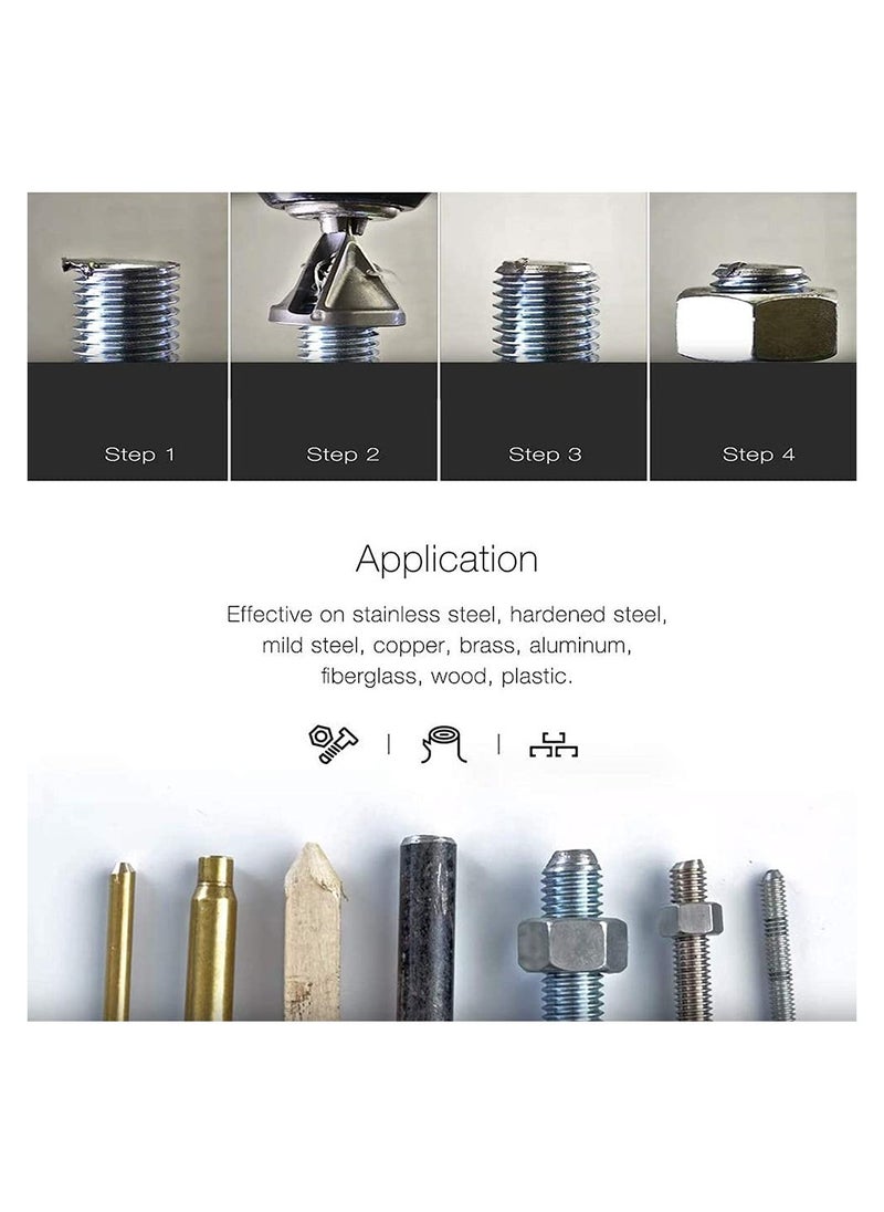 SYOSI - Triangle Shank Deburring Tool, Burr Remove Tool External Chamfer Drill Bit External Stainless Steel Suitable for All Kinds of Chuck Drill Tools Quickly Repairs Damaged Bolts 2Pcs - Image 1