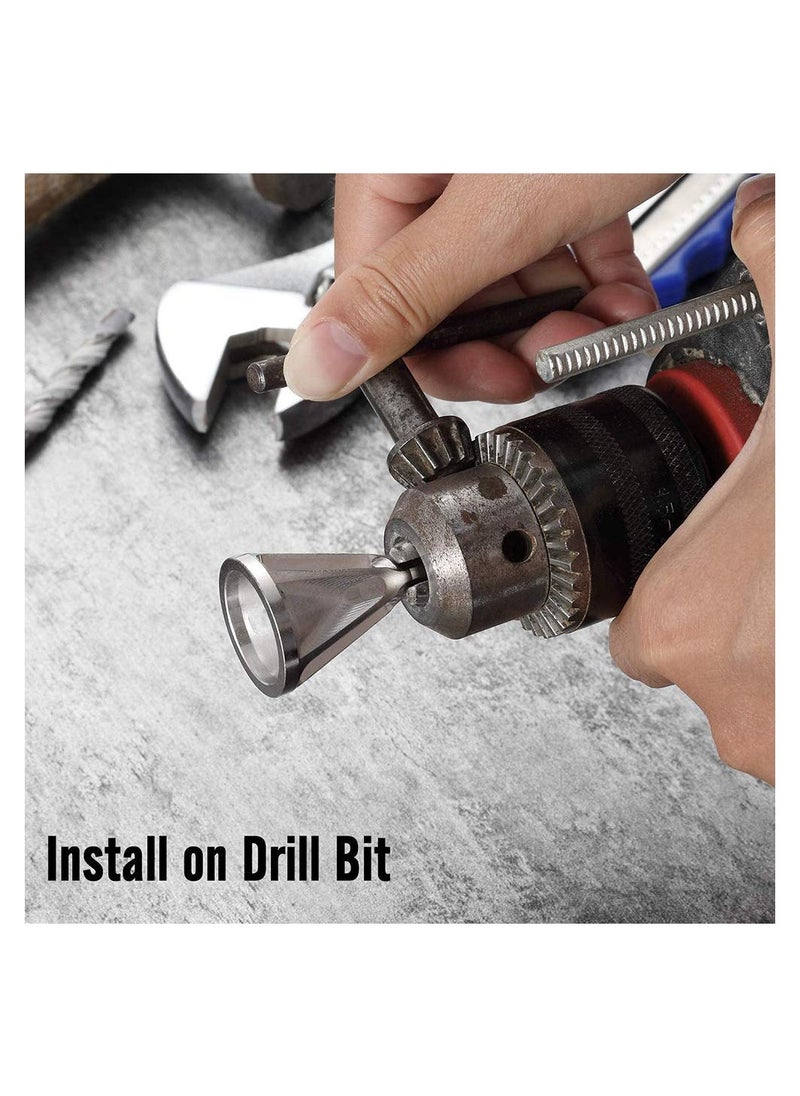 SYOSI - Triangle Shank Deburring Tool, Burr Remove Tool External Chamfer Drill Bit External Stainless Steel Suitable for All Kinds of Chuck Drill Tools Quickly Repairs Damaged Bolts 2Pcs - Image 1