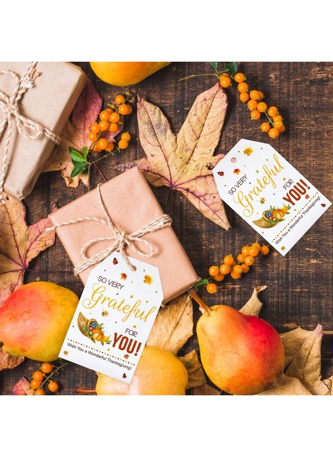 jijAcraft 100Pcs Fall Gift Tags, Happy Fall Tags With String Maple Leaf Pumpkin, Grateful For You Happy Thanksgiving Gift Tags For Thanksgiving Party Favor Gift Wrapping School Office Home Party  - Image 5
