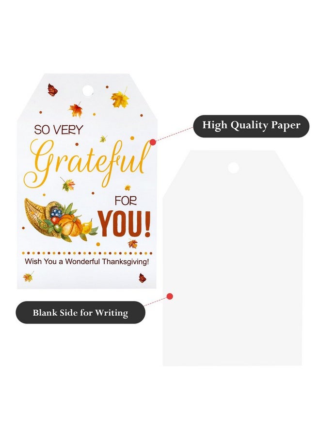 jijAcraft 100Pcs Fall Gift Tags, Happy Fall Tags With String Maple Leaf Pumpkin, Grateful For You Happy Thanksgiving Gift Tags For Thanksgiving Party Favor Gift Wrapping School Office Home Party  - Image 3