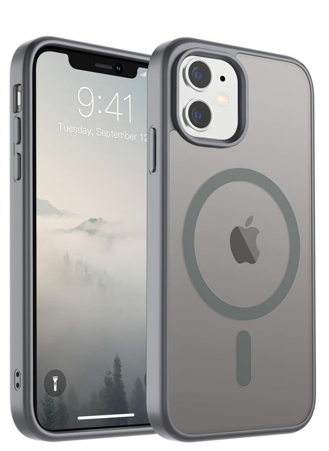 Magnetic Case for iPhone 11 [Shockproof & Slim] Matte Hard Back Cover with high-Grade Protection | Titanium gray