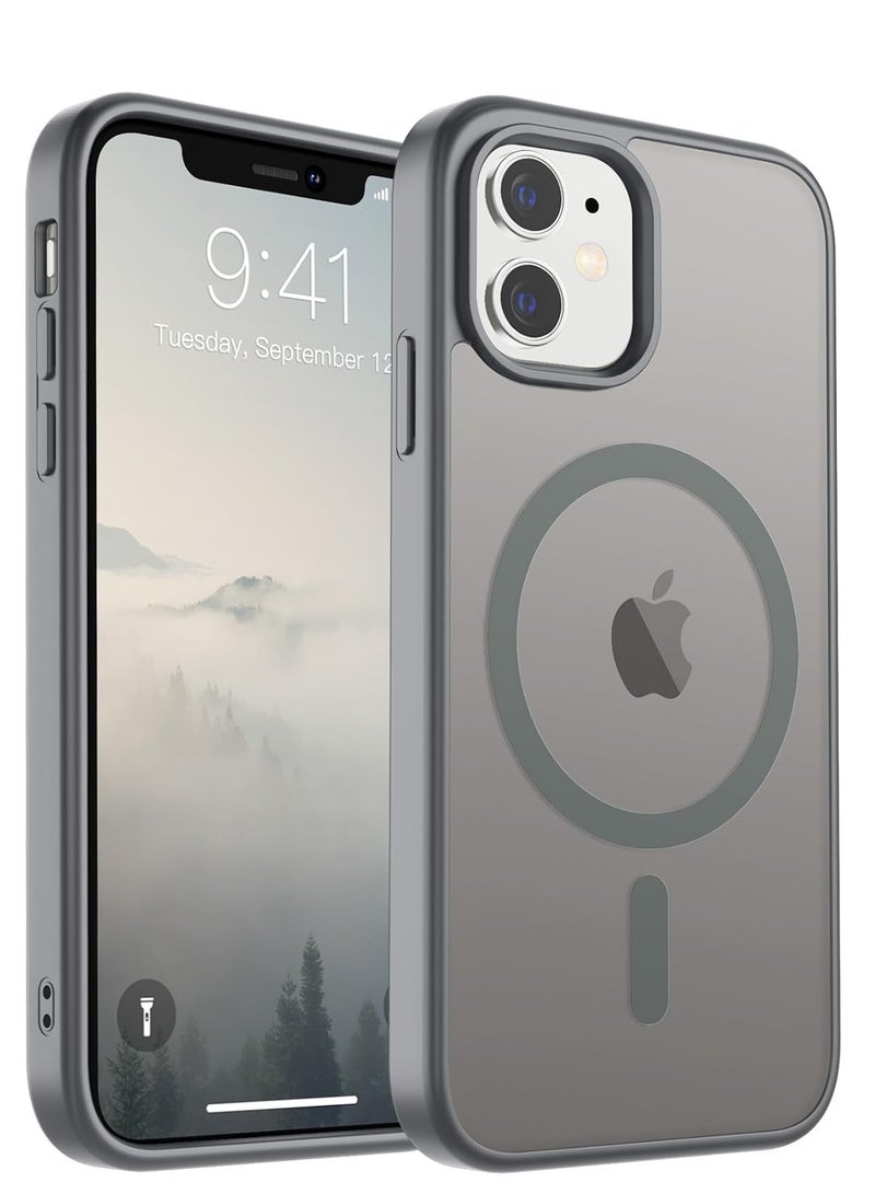 Denx Magnetic Case for iPhone 11 [Shockproof & Slim] Matte Hard Back Cover with high-Grade Protection | Titanium gray 