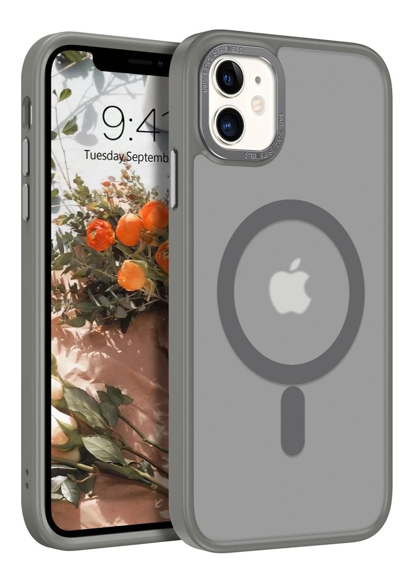 Denx - Magnetic Case for iPhone 11 6.1-Inch Compatible with MagSafe, Translucent Matte Back Slim Shockproof Phone Cover (titanium gray) - Image 1