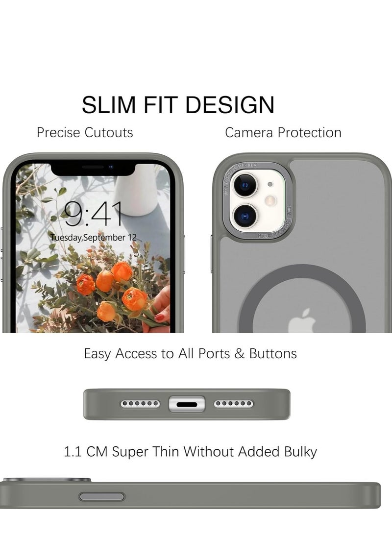Denx - Magnetic Case for iPhone 11 6.1-Inch Compatible with MagSafe, Translucent Matte Back Slim Shockproof Phone Cover (titanium gray) - Image 1