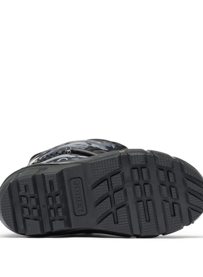 Sorel Unisex-Child Flurry Boot Print, Black/Quarry, 4 Big Kid - Image 4