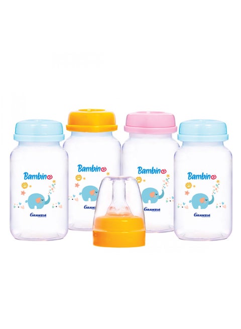 زجاجات لحفظ اللبن للأطفال - غطاء متعدد الالوان