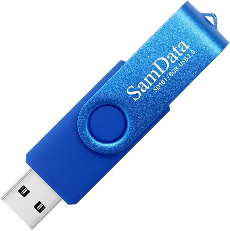 SamData 8GB USB Flash Drives 2 Pack 8GB Thumb Drives Memory Stick Jump Drive with LED Light for Storage and Backup (2 Colors: Black Blue) - Image 3