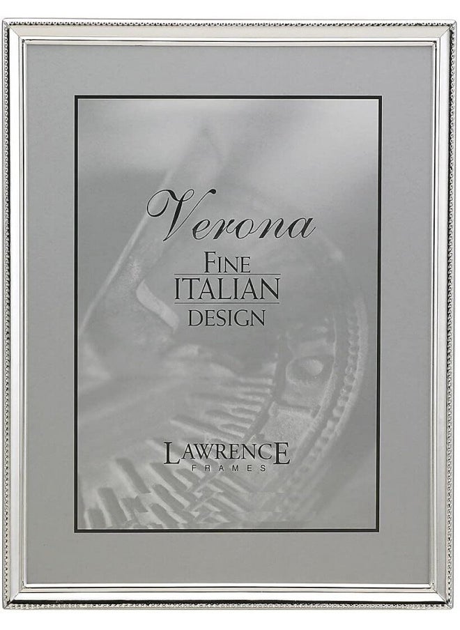 Lawrence Frames Lawrence Frames 11657 Polished Silver Plate 5x7 Picture Frame - Bead Border Design 