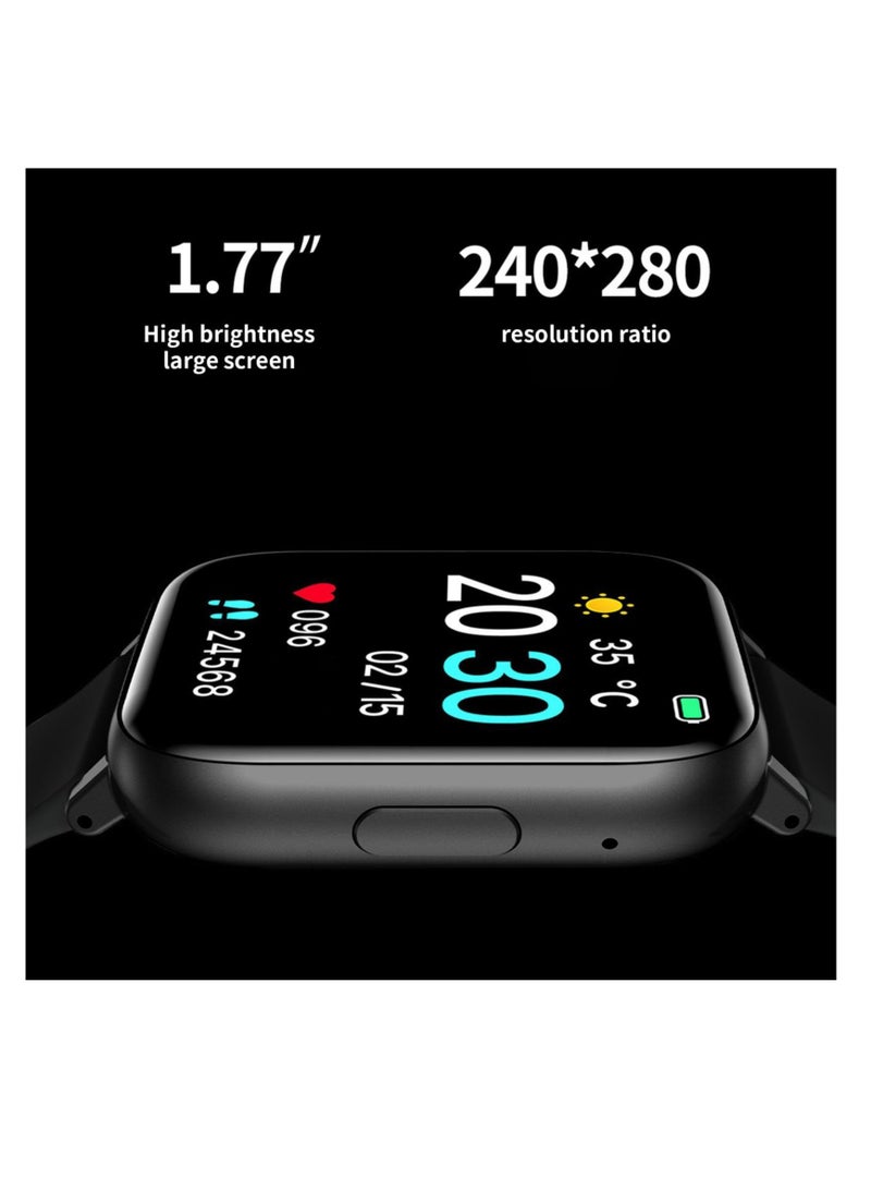 Excefore ساعة رياضية ذكية، سوار ذكي بشاشة عالية الدقة مقاس 1.77 بوصة، ساعة اتصال بلوتوث متقدمة للهواتف التي تعمل بنظام أندرويد مع الرد/التصنيع، عمر بطارية طويل للغاية، أقراص مخصصة بأنماط متعددة - Image 4