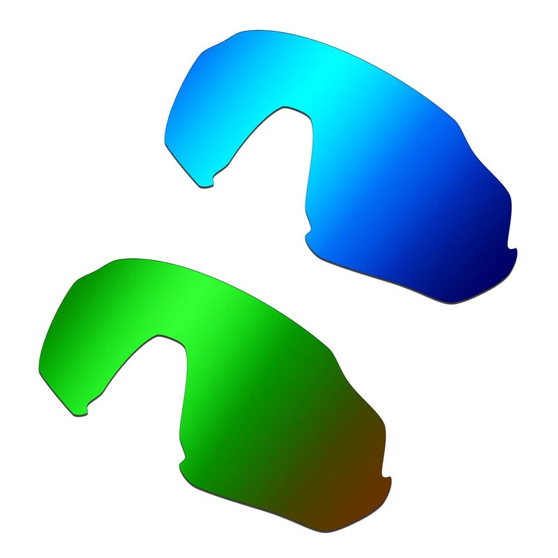Generic HKUCO Reinforce Replacement Lenses For Oakley Flight Jacket Blue/Green Sunglasses  - Image 1