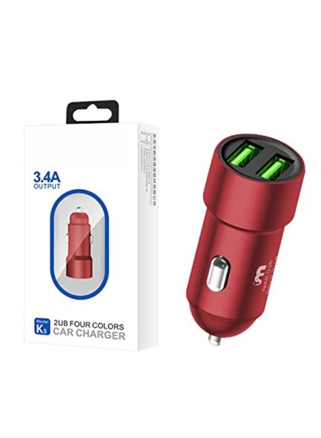 Peston Super Fast Car Charger 3.4A Fast Charge Dual Port USB Car Power Converter Metal Car Charging Head for I Phone HUAWEI XIAO VIVO All Phone Models - Image 1