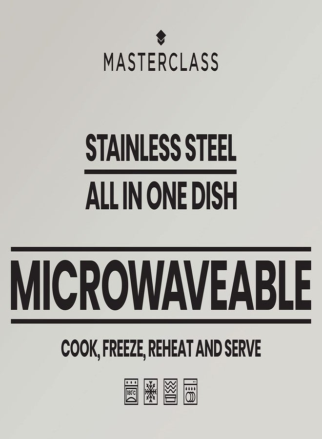 Master Class MasterClass All-in-One Stainless Steel Container with Lid and PTFE, PFOA and BPA Free Non Stick, Oven, Freezer and Microwave Safe - 1.3 L, Silver - Image 2