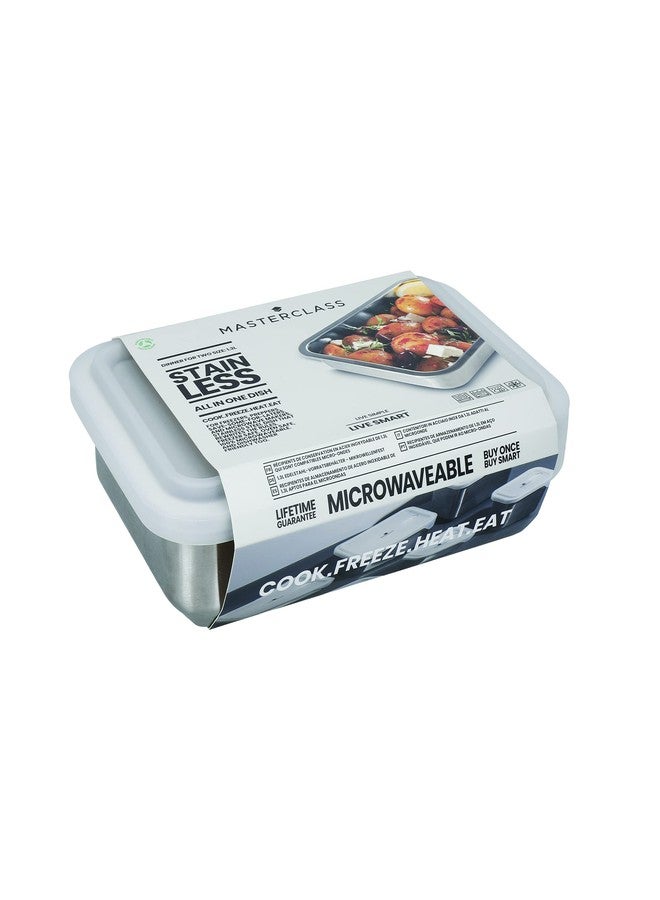 Master Class MasterClass All-in-One Stainless Steel Container with Lid and PTFE, PFOA and BPA Free Non Stick, Oven, Freezer and Microwave Safe - 1.3 L, Silver - Image 5