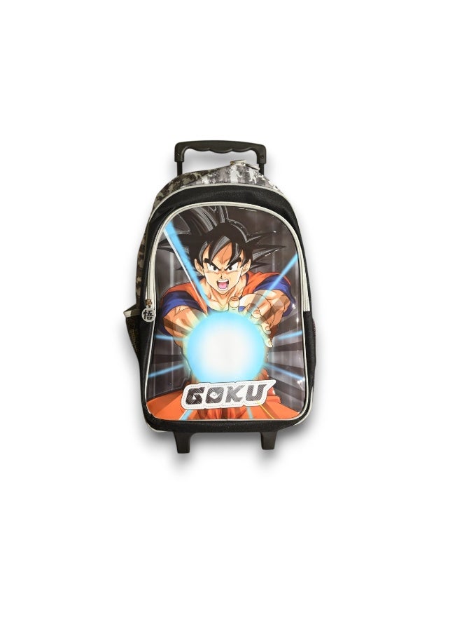 دراجون بول زد حقيبة سفر بعجلات مقاس 18 بوصة، حقيبة غداء، حافظة أقلام، زجاجة مياه، صندوق غداء - Image 2