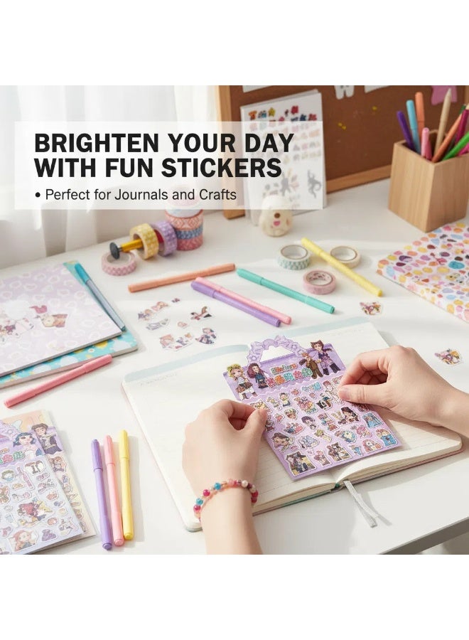 K-POP Witch Hunters Cartoon Sticker Set, Adorable Cartoon Girl Stickers, Waterproof Vinyl Material, DIY Notebook & Laptop Decorations - Image 3