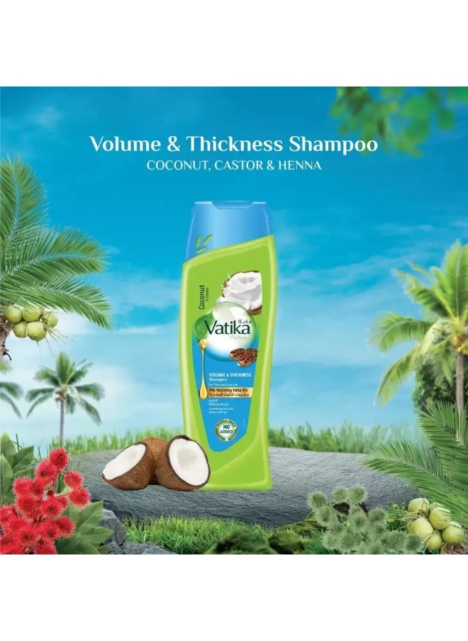 VATIKA Vatika Coconut And Castor Enriched Volume And Thickness Shampoo For Thin And Limp Hair- 400ml  - Image 3