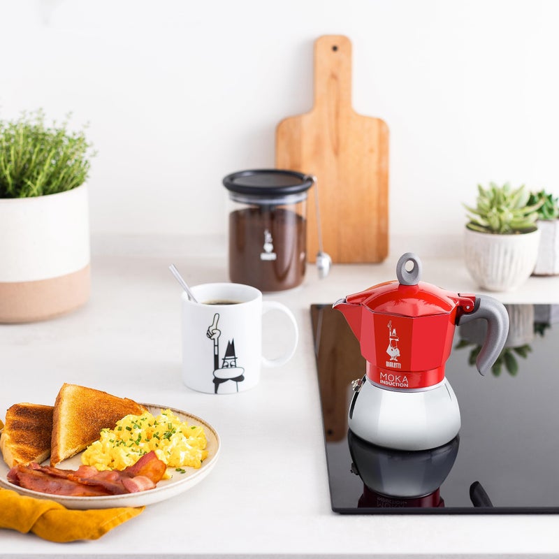 Bialetti - Moka Induction, Moka Pot, Suitable for all Types of Hobs, 4 Cups Espresso (5.7 Oz), Red - Image 4