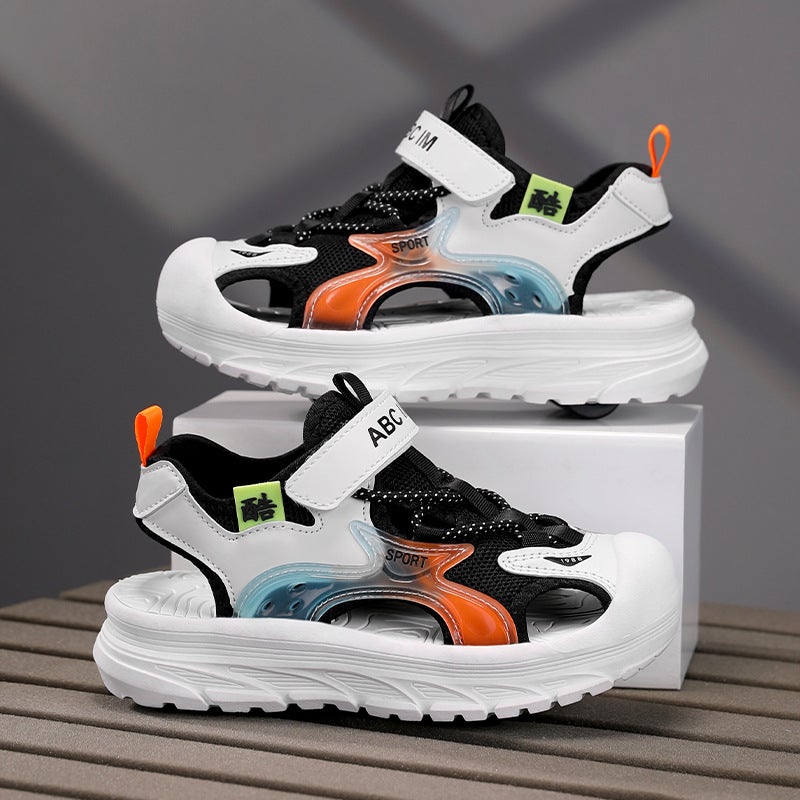 Boys' Heelys Shoes 2025 Children'S Closed-Toe Sandals With Wheels, Anti-Kick And Anti-Collision, Hollow Design For Older Children - Image 4