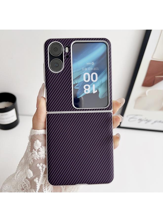 اس-توب جراب هاتف OPPO Find N2 Flip مصنوع من ألياف الكربون كيفلر فائق النحافة ومقاوم للصدمات - Image 2