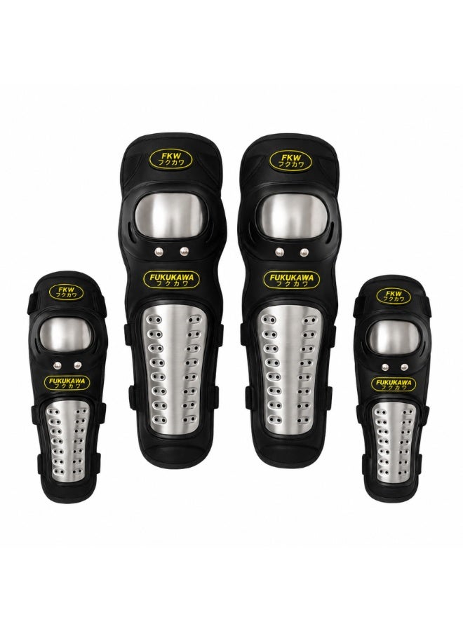 Fukukawa Knee and Elbow Protection Kit 4 Piece Motorcycle Protective Gear Shockproof Pads for Motocross Dirt Bike ATV Cycling - Image 1