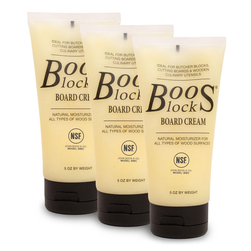 John Boos 3Pack AllNatural Board Cream for Butcher Blocks and Cutting Boards 5 oz  Wood Conditioner  Sealer for Maintenance and Protection Safe Formula with Beeswax  Mineral Oil