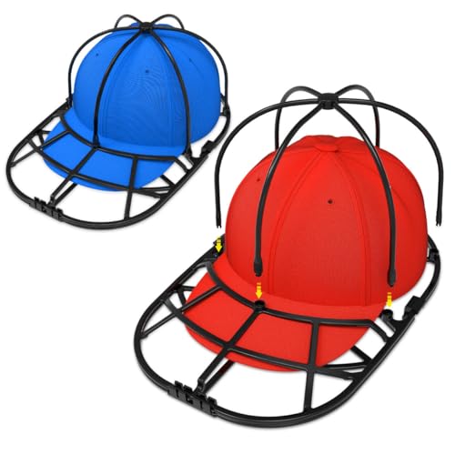 XQXA Hat Washer Cage 2Pack Baseball Cap Washing Machine Dishwasher Safe Cleaner Hat Cage for Washing Machine Fits AdultKids Caps Black - Image 1