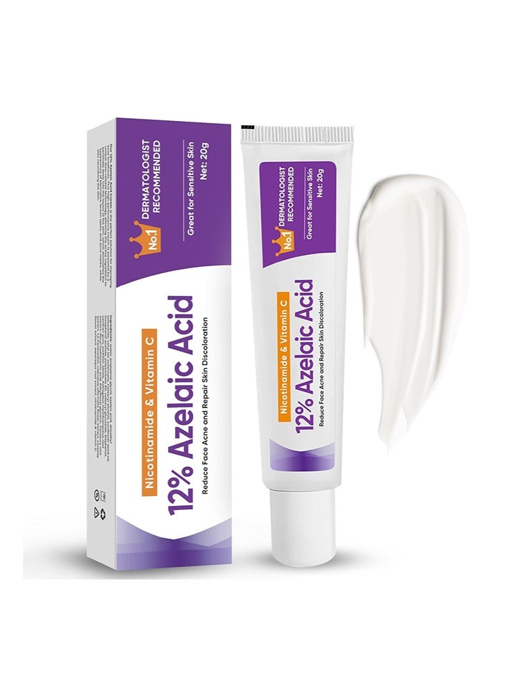 YOOJ 12% Azelaic Acid Serum- with Nicotinamide & Vitamin C, Against Redness, Anti Pimples and Nodules,Blemished Skin Face and Pore Cleansing, Great for Sensitive Skin 20g - Image 1