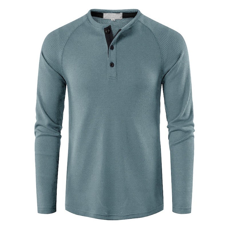 Autumn and Winter New Half Open Collar Men''s T-Shirt Pure Color and Popular Long-Sleeved Loose Export Bottoming Polo - Image 2