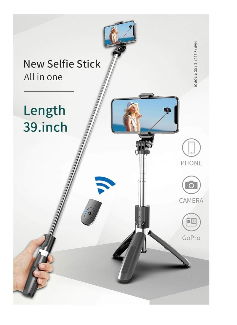 NeePho - Selfie Stick, 3 in 1 Extendable Selfie Stick Tripod with Detachable Bluetooth Wireless Remote Phone Holder for iPhone 12/Xs/iPhone 8/iPhone 11/11pro, Galaxy S10/S9 Plus/S8/Note8, - Image 1