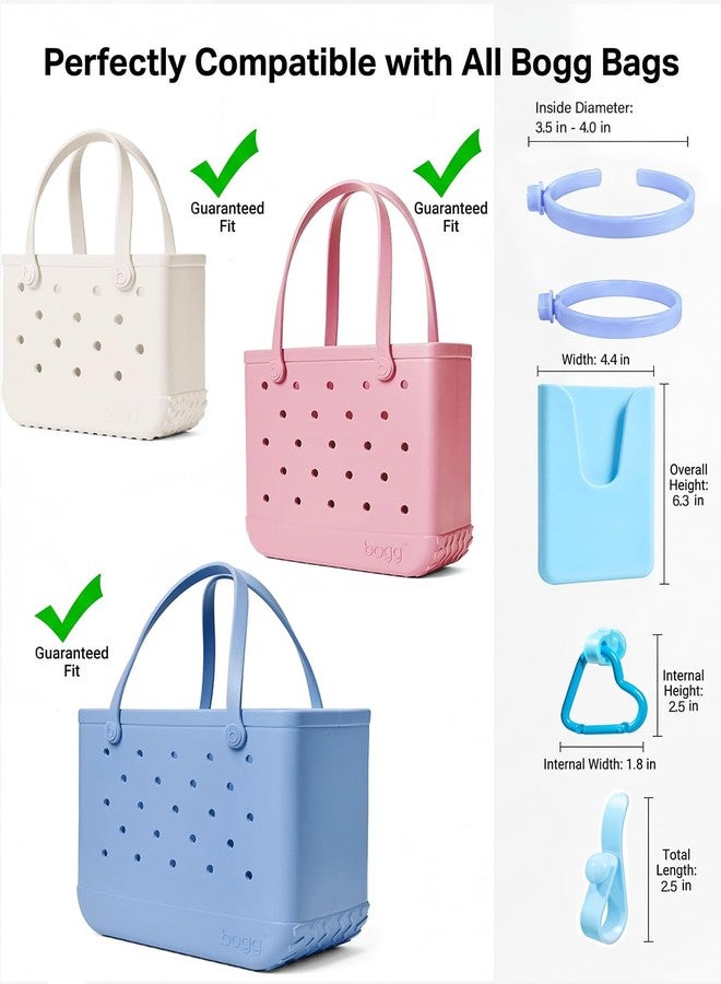LETGO 2 Pack Cup Holder for Bogg Bag, Fits 16-40oz Stanley, Silicone Phone Holder & Hooks Set Accessories Compatible with All Bogg Bags for Simple Modern Beach Tote Bag (White) - Image 2