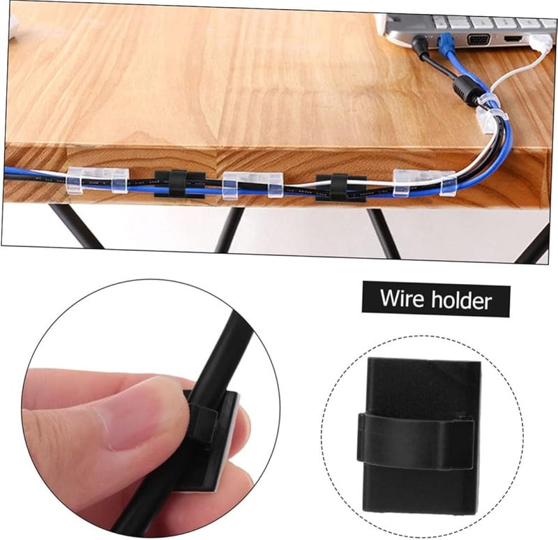 Jojofuny 300 قطعة مشابك تنظيم الأسلاك 3 عبوات للاستخدام الداخلي والخارجي توفير المساحة - Image 3