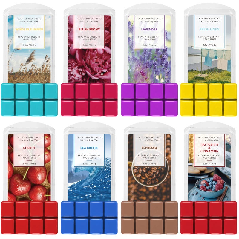 SCENTORINI مكعبات الشمع المعطرة - شمع الصويا للموقد 8 عبوات × 70 جرام