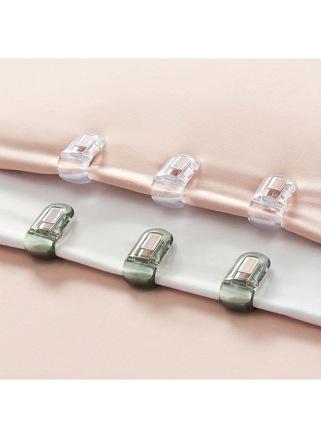 6 Pieces Transparent Pp Plastic Bedding Clips Non Slip No Residue Easy To Use For Secure Bedding Curtains And Sofa Covers Ideal For Home And Hotel Use Bedding Accessories Durable Plastic - Image 1