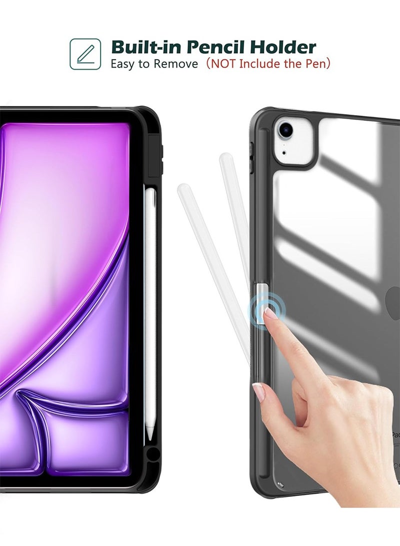 ديبتر حافظة متوافقة مع iPad Air 11 بوصة (M3/M2) 2025/2024، iPad Air 5th 10.9 بوصة (2022)/Air 4th 10.9 بوصة (2020) مع حامل قلم وحامي عدسة، غطاء خلفي شفاف وواقي من الصدمات، ميزة الاستيقاظ/السكون التلقائي - Image 5