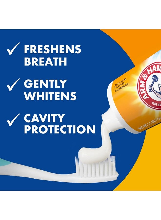 Arm & Hammer معجون أسنان آرم آند هامر مع معطرات النفس ثيرابريث، بنكهة النعناع المنعشة، ومعجون أسنان مبيض مضاد للتسوس بالفلورايد لرائحة الفم الكريهة، 5.5 أونصة (عبوة من قطعتين) - Image 2