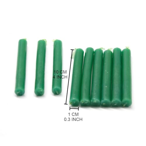 Vrinda® Set of 20-4" Mini Chime Ritual Spell Unscented Taper Candles – Ideal for Chime/Altar/Spell Work (Green) - Image 2