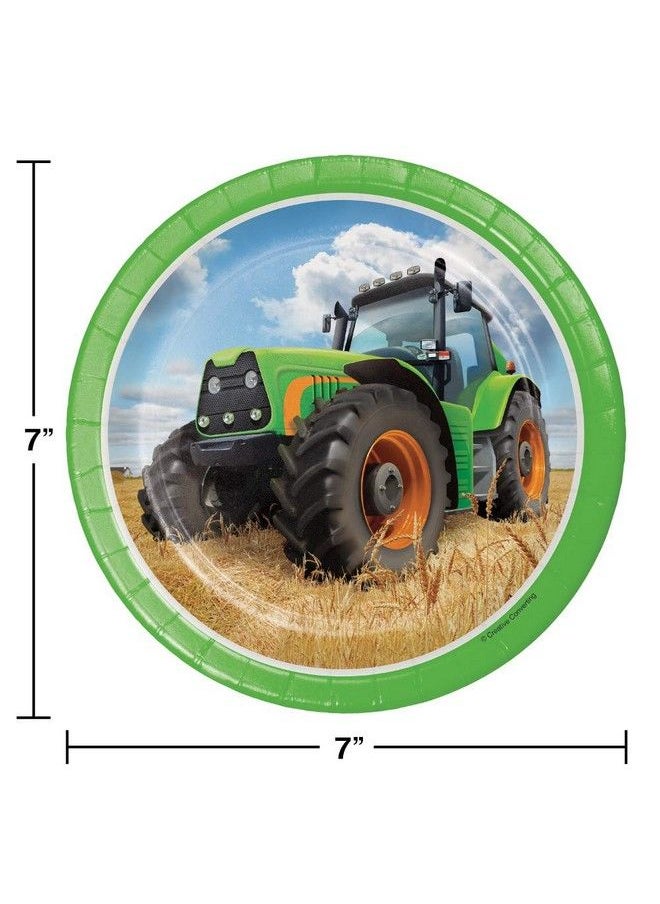 CREATIVE CONVERTING - Tractor Time Dessert Plates 24 Ct - Image 1