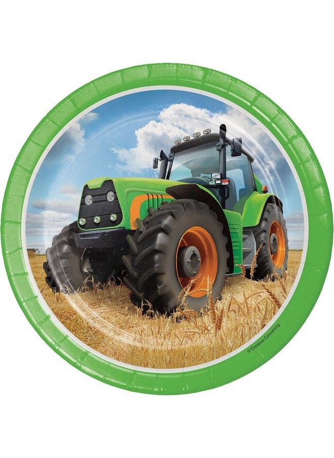 CREATIVE CONVERTING - Tractor Time Dessert Plates 24 Ct - Image 1