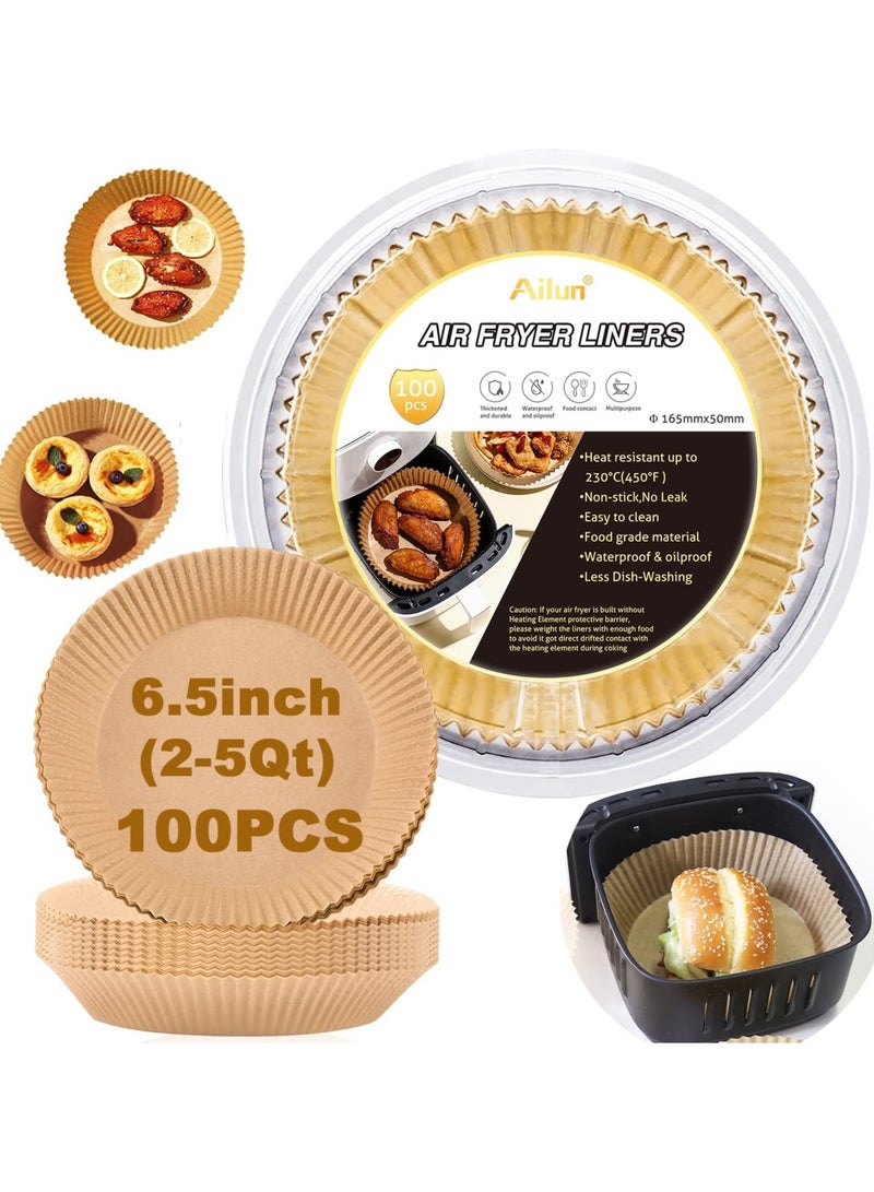 ورق قلاية هوائية بني – 100 ورقة مدورة مقاومة للحرارة - Image 3