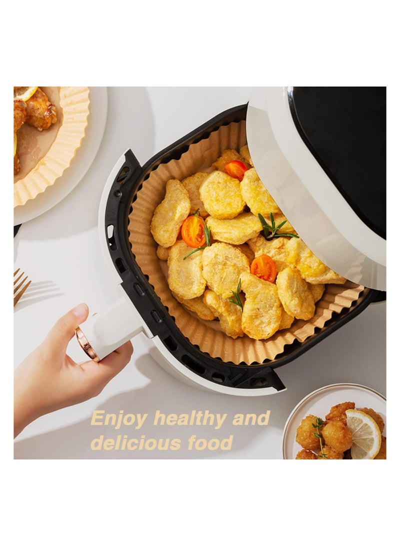 ورق قلاية هوائية بني – 100 ورقة مدورة مقاومة للحرارة - Image 4