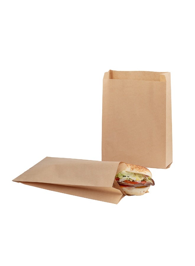 Restaurantware Bag Tek 7.1 x 3 x 11 Inch Paper Bags For Snacks, 100 Disposable French Fry Bags - Greaseproof, For Popcorn, Cookies, Fries, And More, Brown Kraft Snack Bags, - Image 2