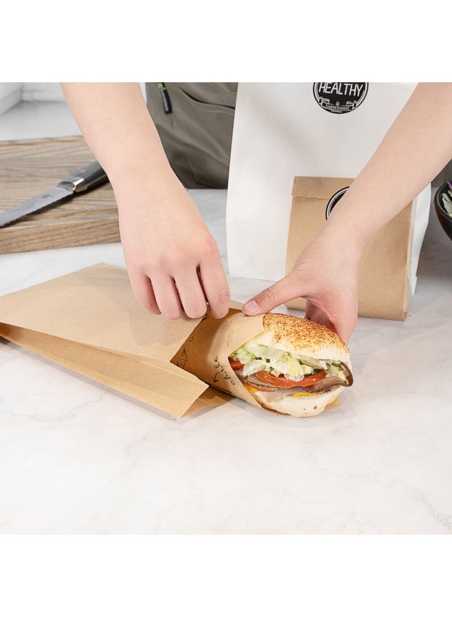 Restaurantware Bag Tek 7.1 x 3 x 11 Inch Paper Bags For Snacks, 100 Disposable French Fry Bags - Greaseproof, For Popcorn, Cookies, Fries, And More, Brown Kraft Snack Bags, - Image 5