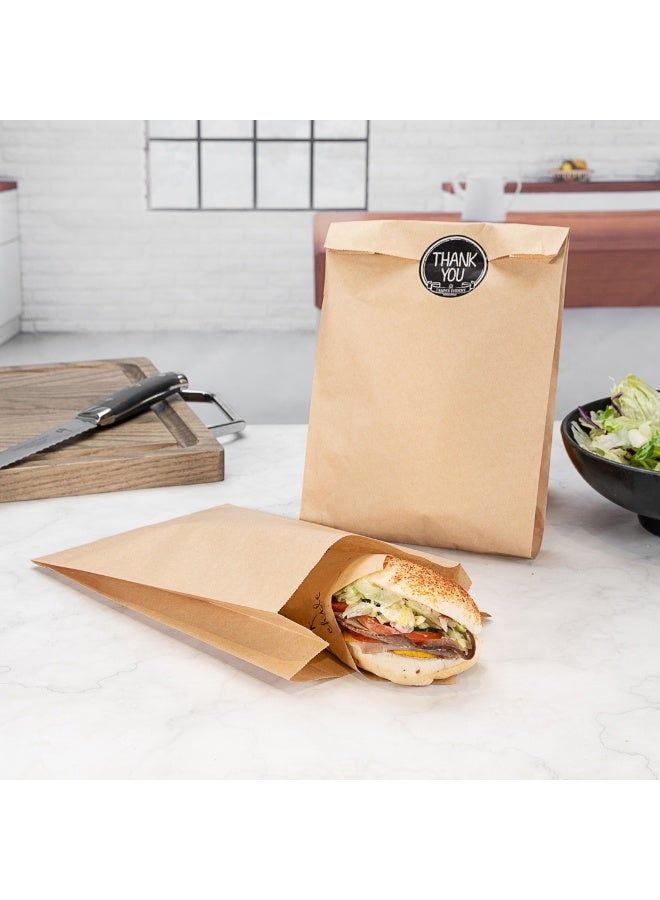 Restaurantware Bag Tek 7.1 x 3 x 11 Inch Paper Bags For Snacks, 100 Disposable French Fry Bags - Greaseproof, For Popcorn, Cookies, Fries, And More, Brown Kraft Snack Bags, - Image 3