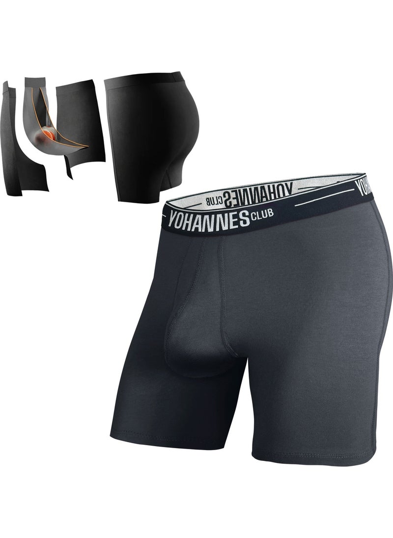Yohannes Club - Men, Special Separated Cotton Boxer, Single, Smoke - Image 1