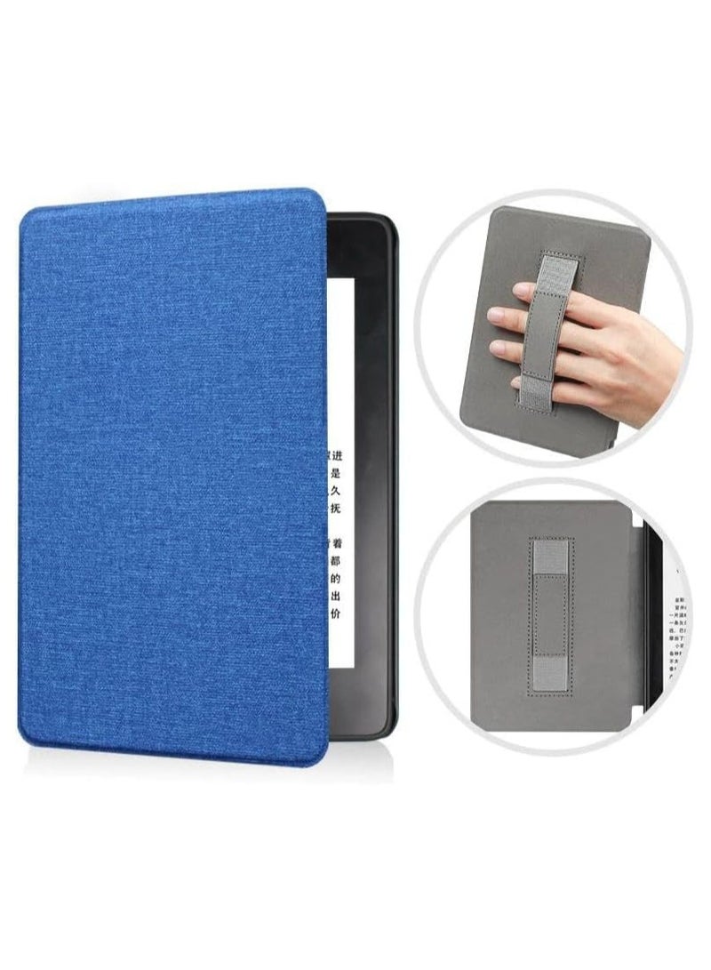 Slimshell Case Cover with Hand Strap Belt for 7" All-New Kindle Paperwhite 12th 2024 or Kindle Paperwhite Signature Edition 2024, Smart Shell with Auto Sleep/Wake (Blue)  - Image 2